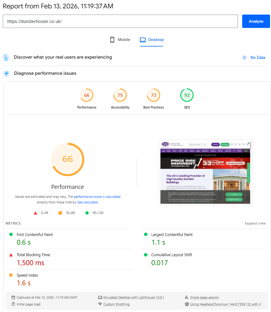 Google PageSpeed Poor Result for Template Site